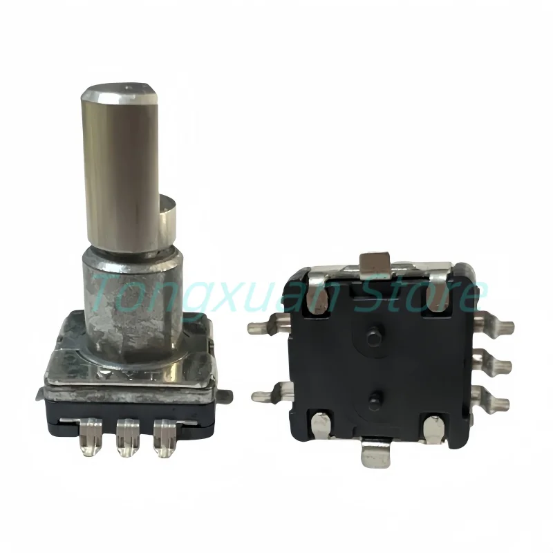 5 unidades de interruptor codificador rotatorio tipo SMD EC11 de 5 pines con pulsador, 30 posiciones, longitud del mango 15mm 17mm, eje en D de 17mm