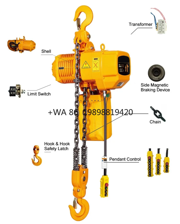 

China High Performance Electric Chain Hoist 15 Ton 10 Ton 5ton 4ton 3ton 2ton 1ton Price