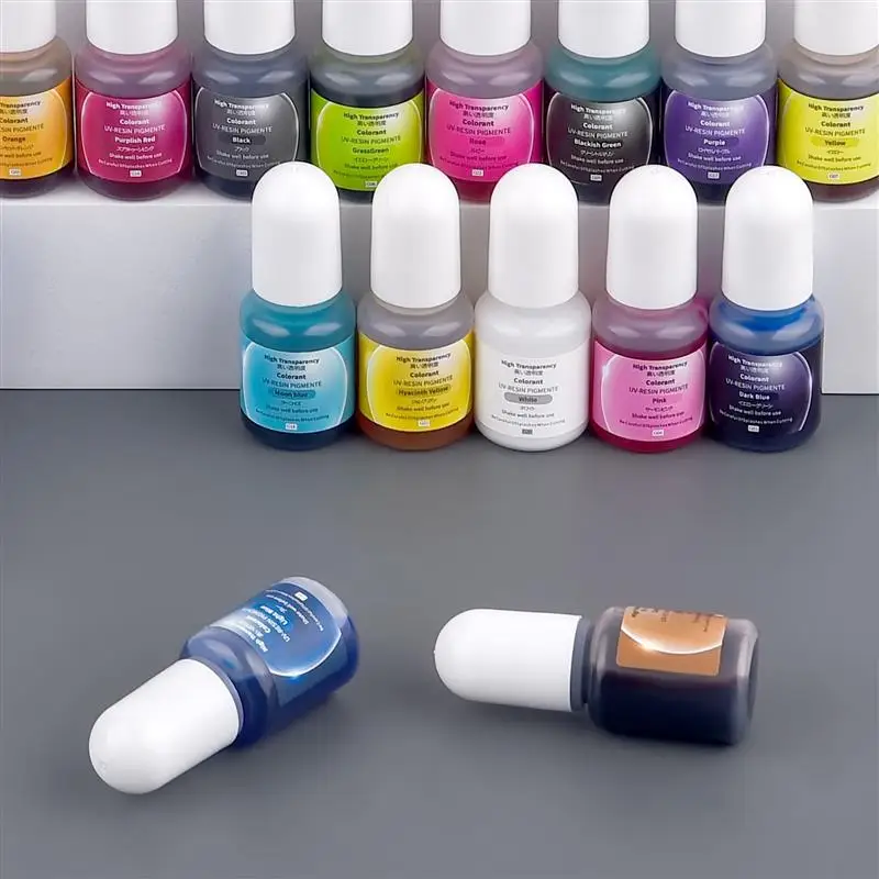 24 Colors Luminous Epoxy UV Resin Pigment Alcohol Ink Set Glowing in Dark Liquid Colorant Fluorescent Dye for DIY Jewelry Making