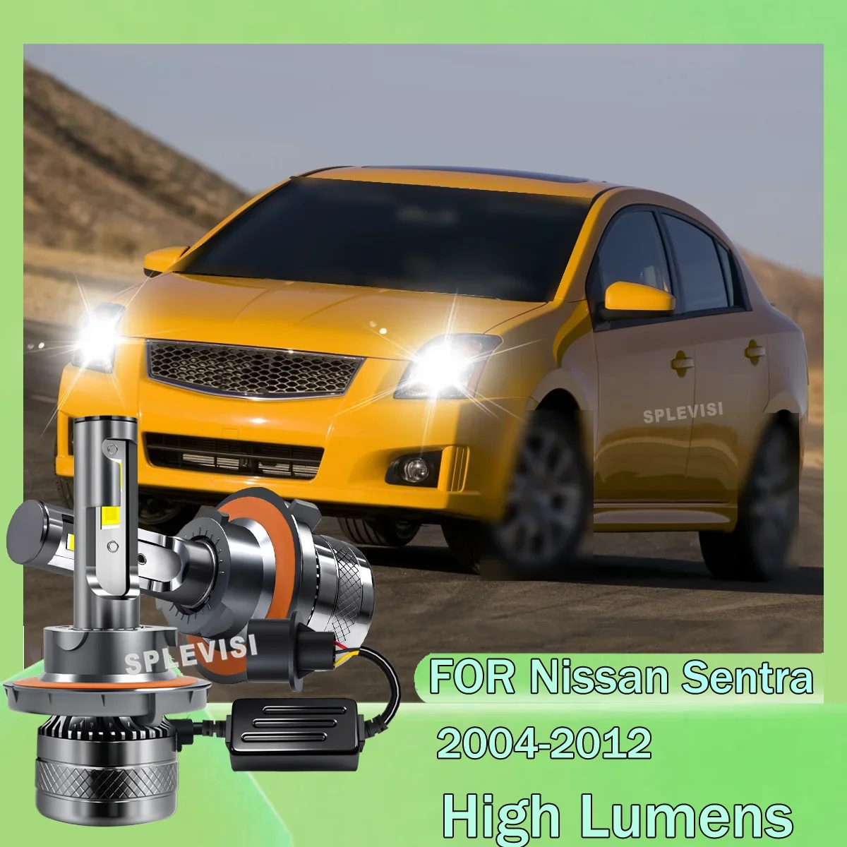 9008/H13 Eco-Friendly LED Bulbs High Beam,Low Beam W/Cooling Fan For Nissan Sentra 2004-2012 2005 2006 2007 2008 2009 2010 2011