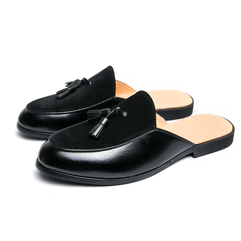 Yuppie Loafers Men British Style Formal leather New Summer Slip On Casual Leather Shoes For Men Mules Male