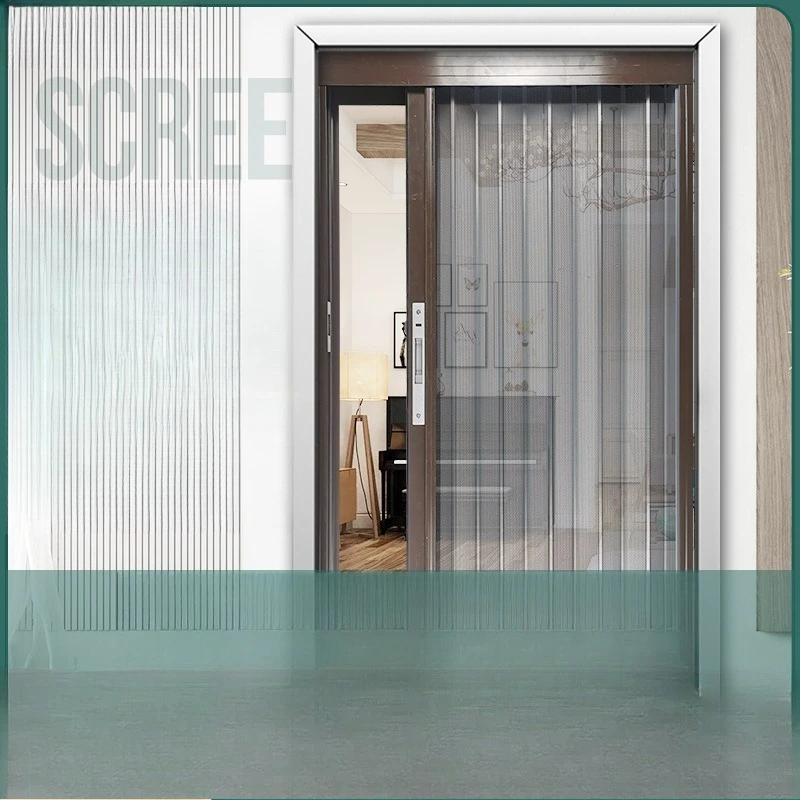 

Diamond mesh folding screen door, organ type telescopic belt lock, anti-theft, anti-mosquito