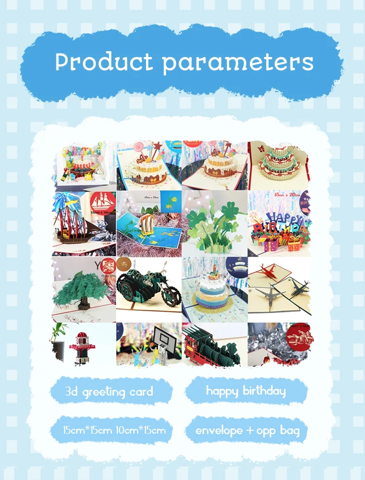 Neue 3D-Pop-UP-Einladungen „Happy Birthday“, Grußkarten, Geschenkpostkarte für Kinder, Kuchen, Klavier, Miniaturen, anpassbare Dankeskarte – Detail 2
