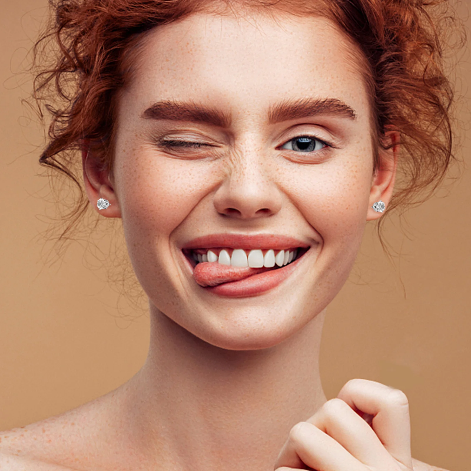 

9Pair Stainless Steel Zirconia Ear Studs Lightweight Titanium Flat Back Earrings For Women Daily Wear Jewelry Set