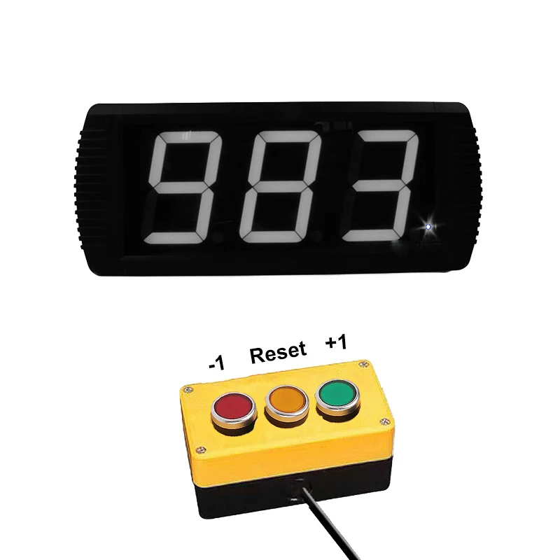 LED Digital Event Countdown Timer, Wall Mounted, 999 Number Display, Electronic Day Counter, High Brightness, + 1/-1