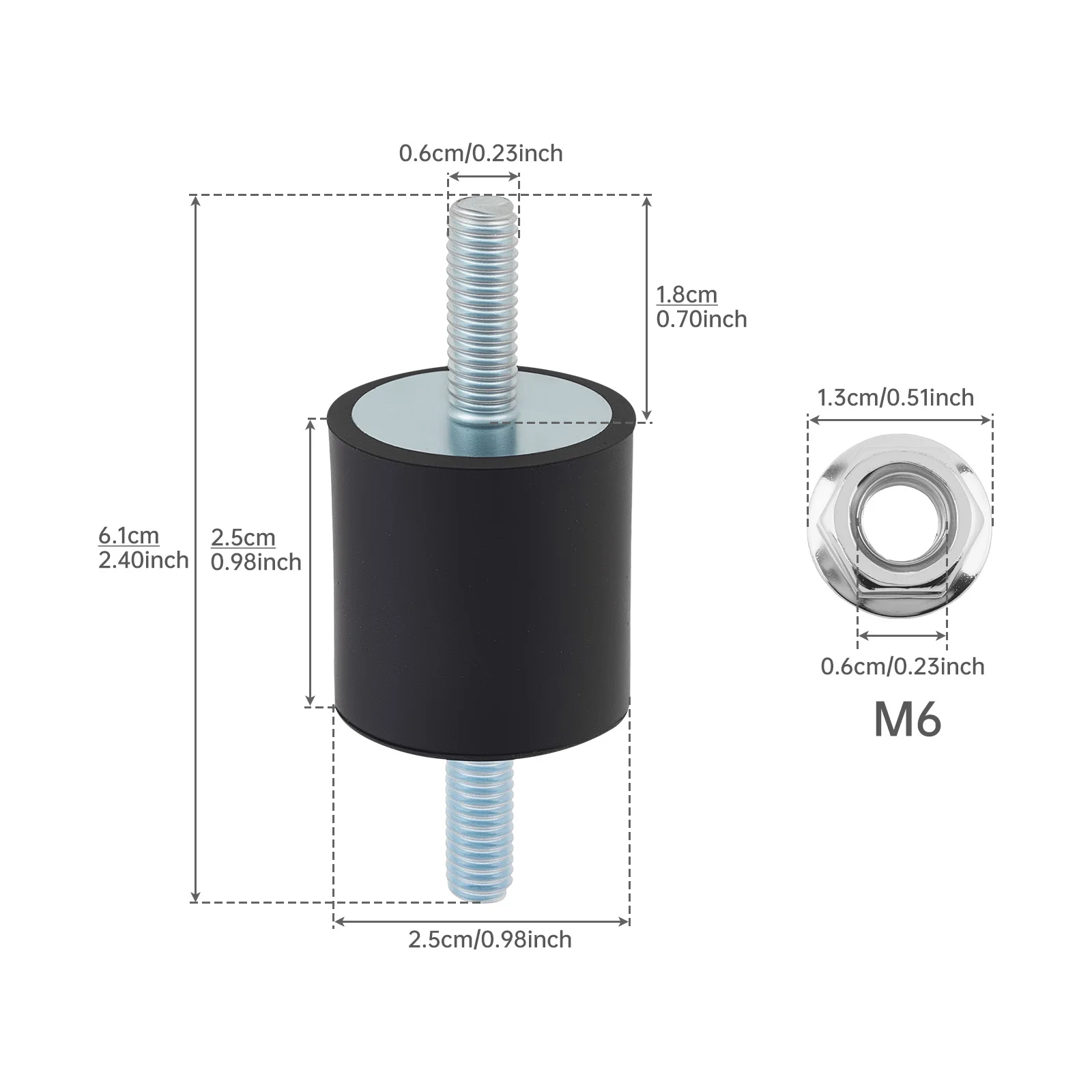 4 Pack Rubber Vibration Isolator Mounts for Compressors / Motor / Engines / Pumps , Anti Vibration Isolation Damping Mounts