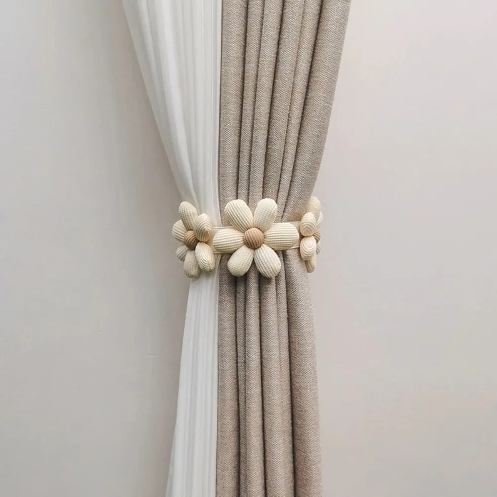 1 PCS New Elastic Band Curtain Tieback Flower Shape Cartoon Window Curtain Buckles Adjustable Curtain Rope Holders Home Decor