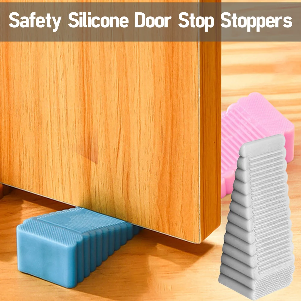 Universal Safety Silicone Door Stop Stoppers Multi-functional Home Offices Door Stop Block Wedge Rear Retainer Anti-collision