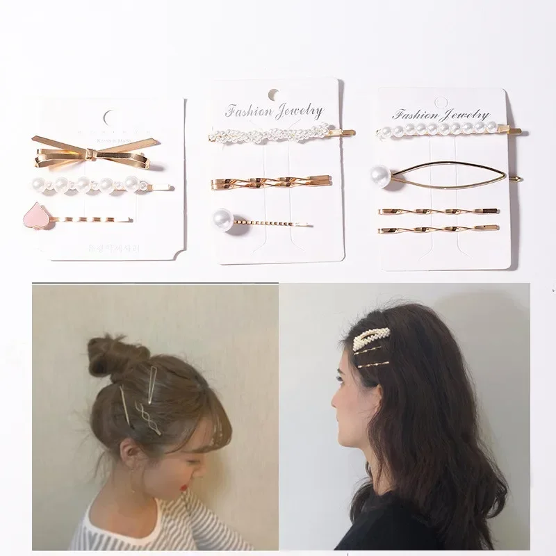 2021 NEW 3Pcs/Set Women Pearl Metal Hair Clips Bobby Pin Barrette Hairpin Hair Styling Accessories Tools Headdress New Arrival