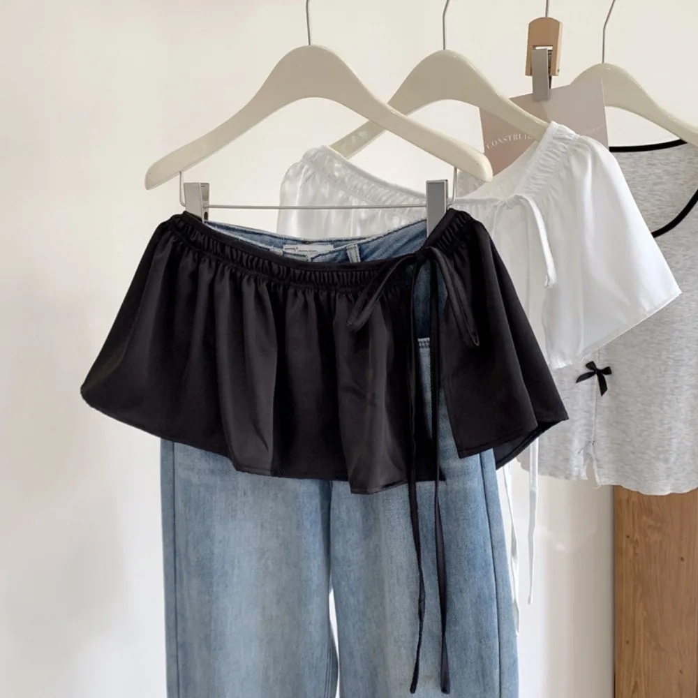 힙합 레이어 의상 스커트 스위트 Y2K 레이스 업 힙 스카프 솔리드 컬러 한국 스타일 프릴 엣지 허리띠 댄스 액세서리