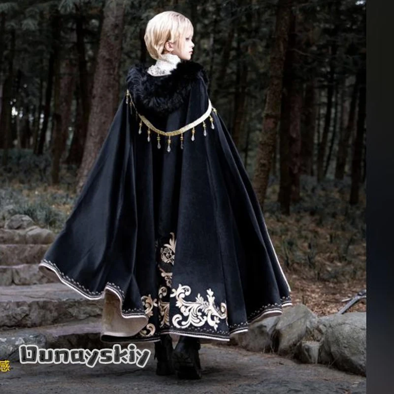 

Dream ZS*/Cosplay Medieval Halloween Cosplay Cloak Hooded Coat Costume Vintage Gothic Cape Coat Long Trench Wizard Cloak