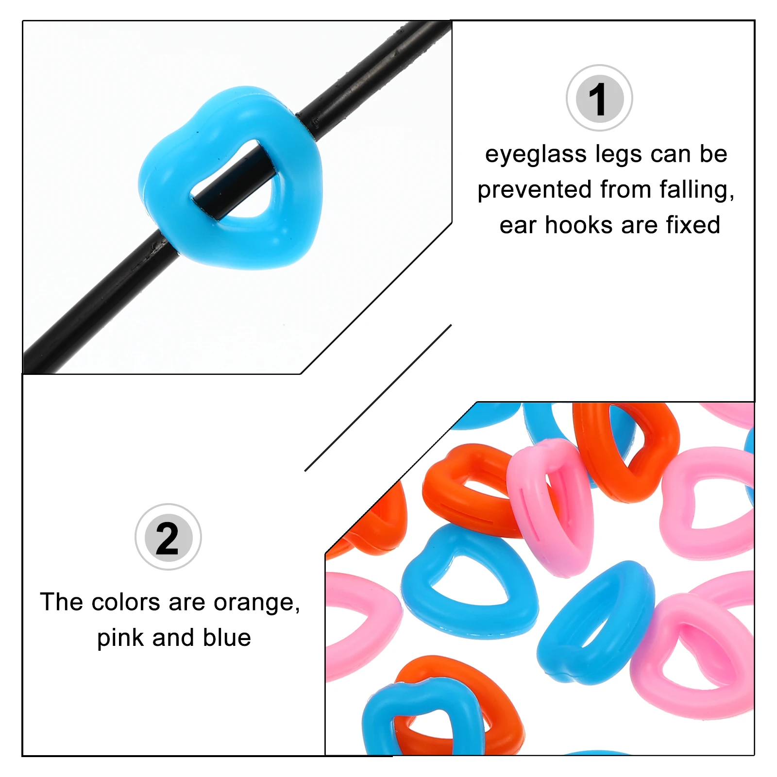 

Heart Shaped Non Slip Glasses Leg Covers Silicone Temple Tips Eyeglasses Retainers Anti Skid Sleeve For Sports Outdoor