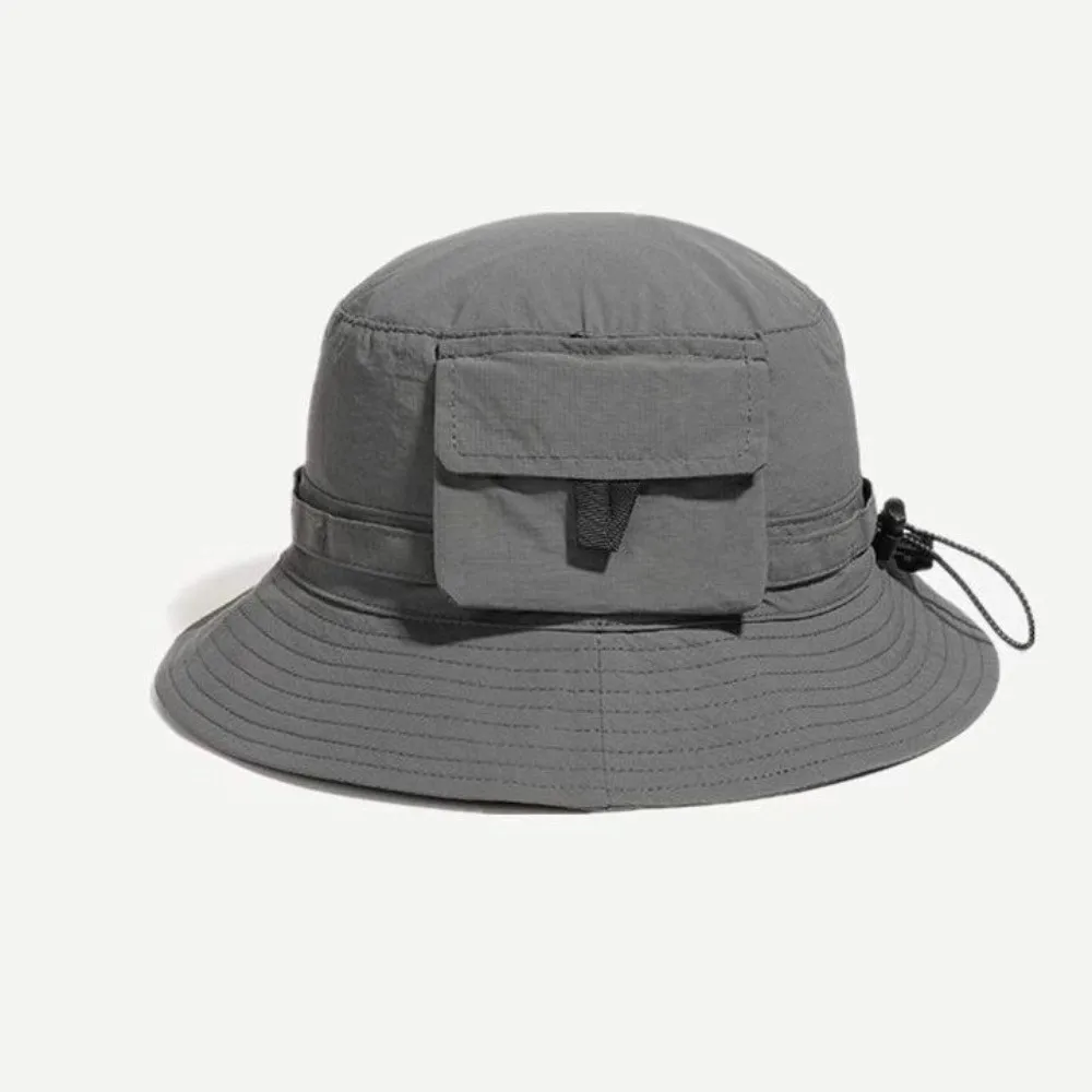Anti-UV Foldable Bucket Hat Pocket Design With Storage Bag Quick Drying Fisherman Hat Polyester Breathable Sun Protection Hat