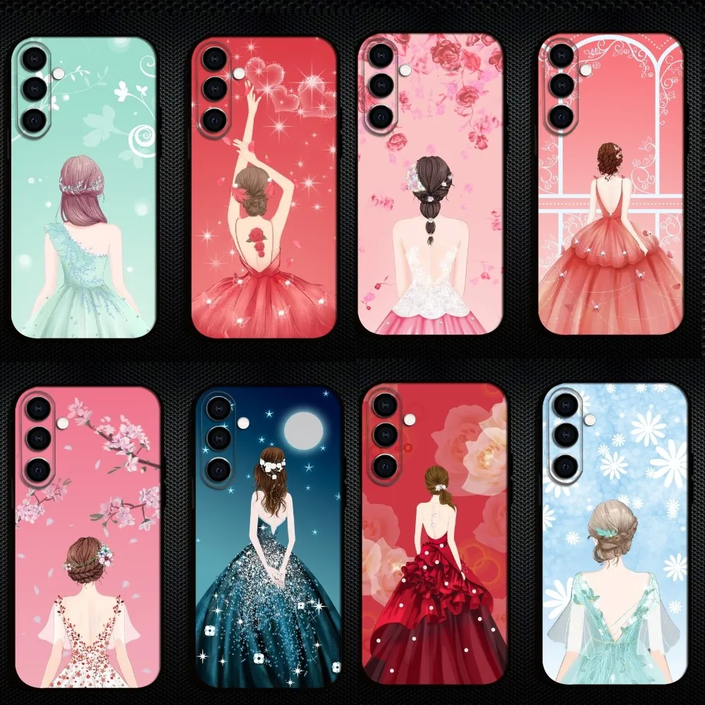 

Back view Phone Case For Samsung Galaxy A73/A72/A71/A70/A53/A52/A51/Others Soft Black Shell