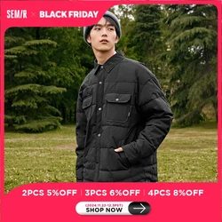 Semir 2023 Men Down Jacket Autumn New Tooling Style Comfortable Warm Three-proof Light Down Jacket for Men