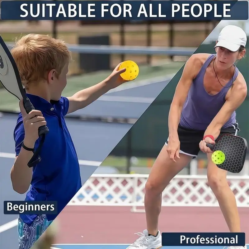 T700 Carbonfaser-Pickleball-Schläger-Set mit ergonomischem Griff, inklusive Aufbewahrungstasche und Bällen für das Heimtraining im Innenbereich. – Detail 9