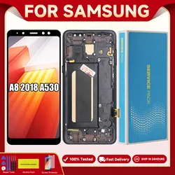 AAA+ A530 A530F A530F/DS Display With Frame For Samsung Galaxy A8 2018 Lcd Display Touch Screen Digitizer Assembly Replacement