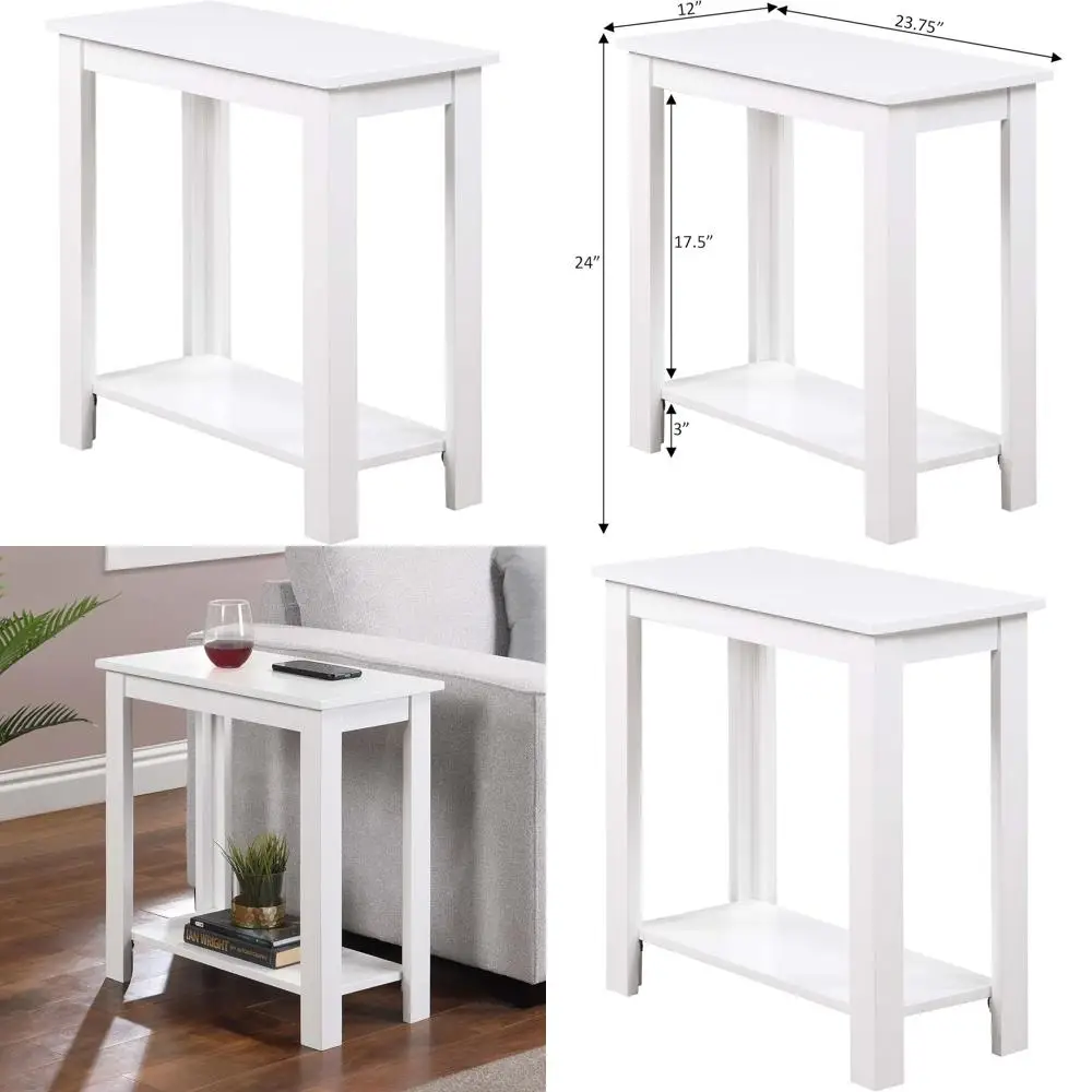 

Прикроватный столик Baja Chairside End Table 23.75 - Современный столик-полка для гостиной, прикроватный столик в переходном стиле, белый