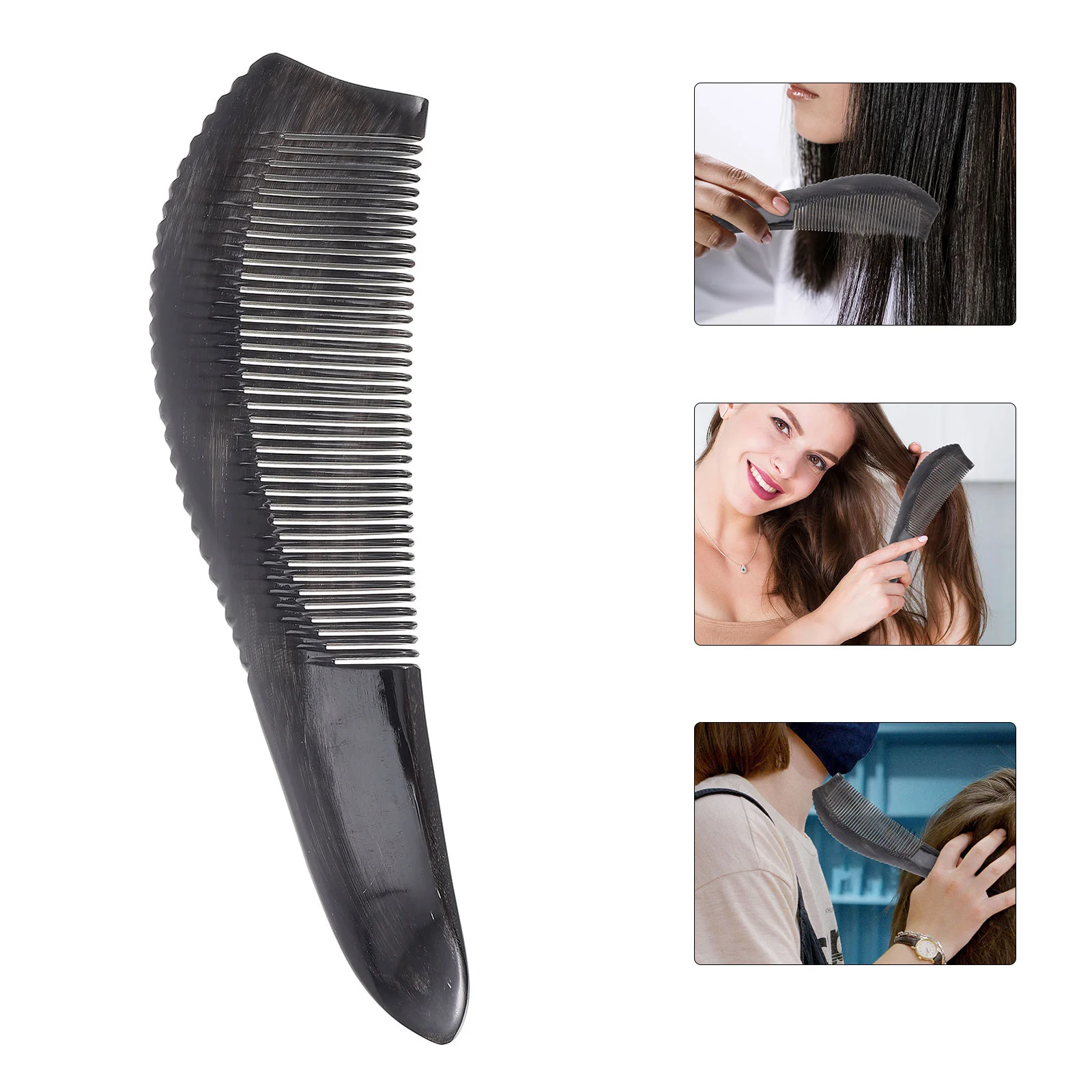 Scalp Black Buffalo Horn Comb Man Combs for Men Horns Mens Hair Hairdressing Tool