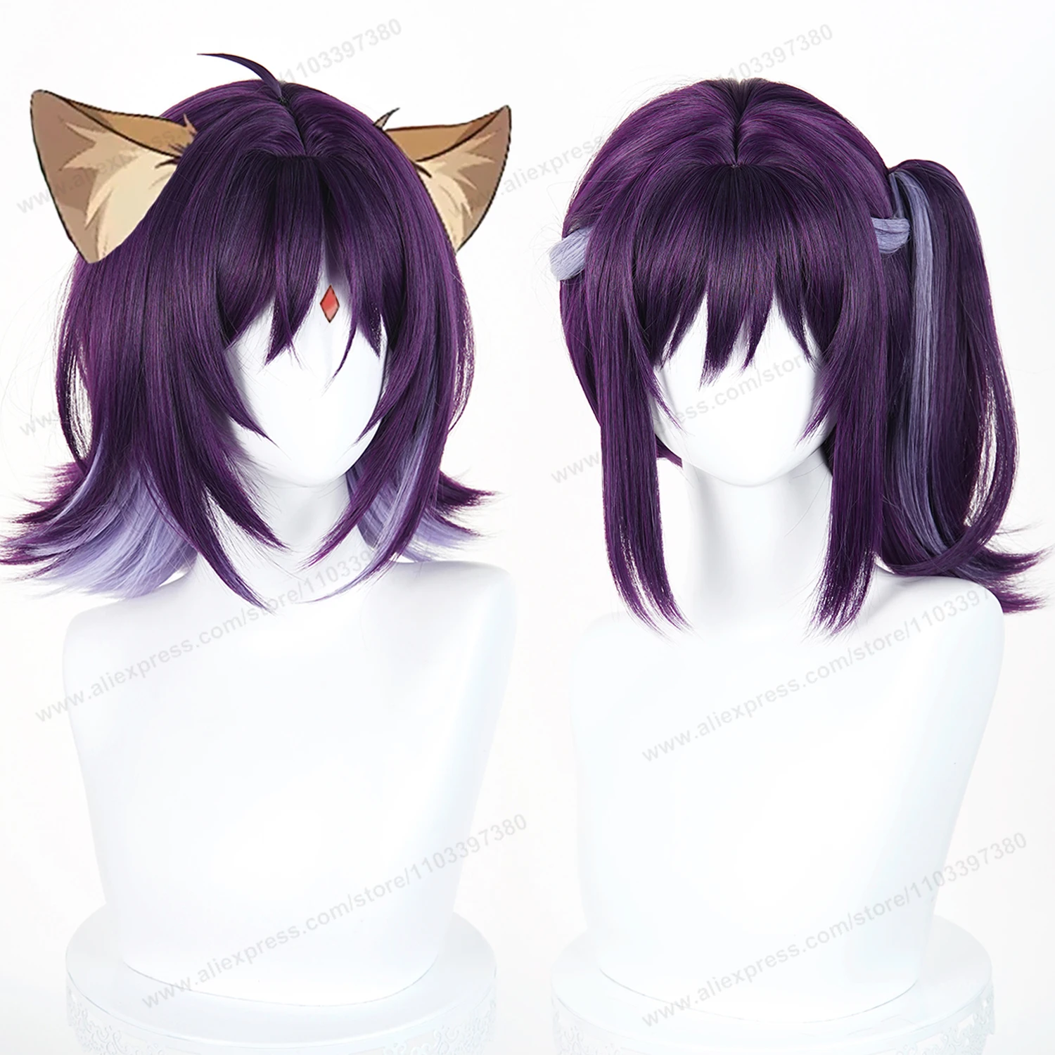 Sakayori Iroha Cosplay Wig 40cm Short Purple Women Hair Anime Halloween Heat Resistant Synthetic Wigs
