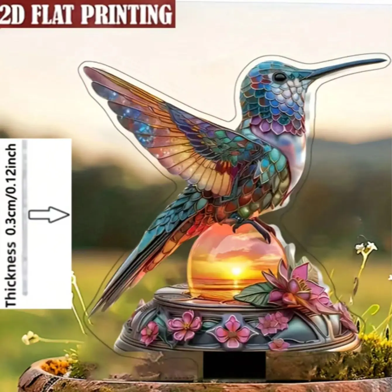 1PCS Beautiful Hummingbird 2D Garden Decora Pile Ideal Outdoor Decora Courtyard Decora Festival Party Decora Festival SmallGifts