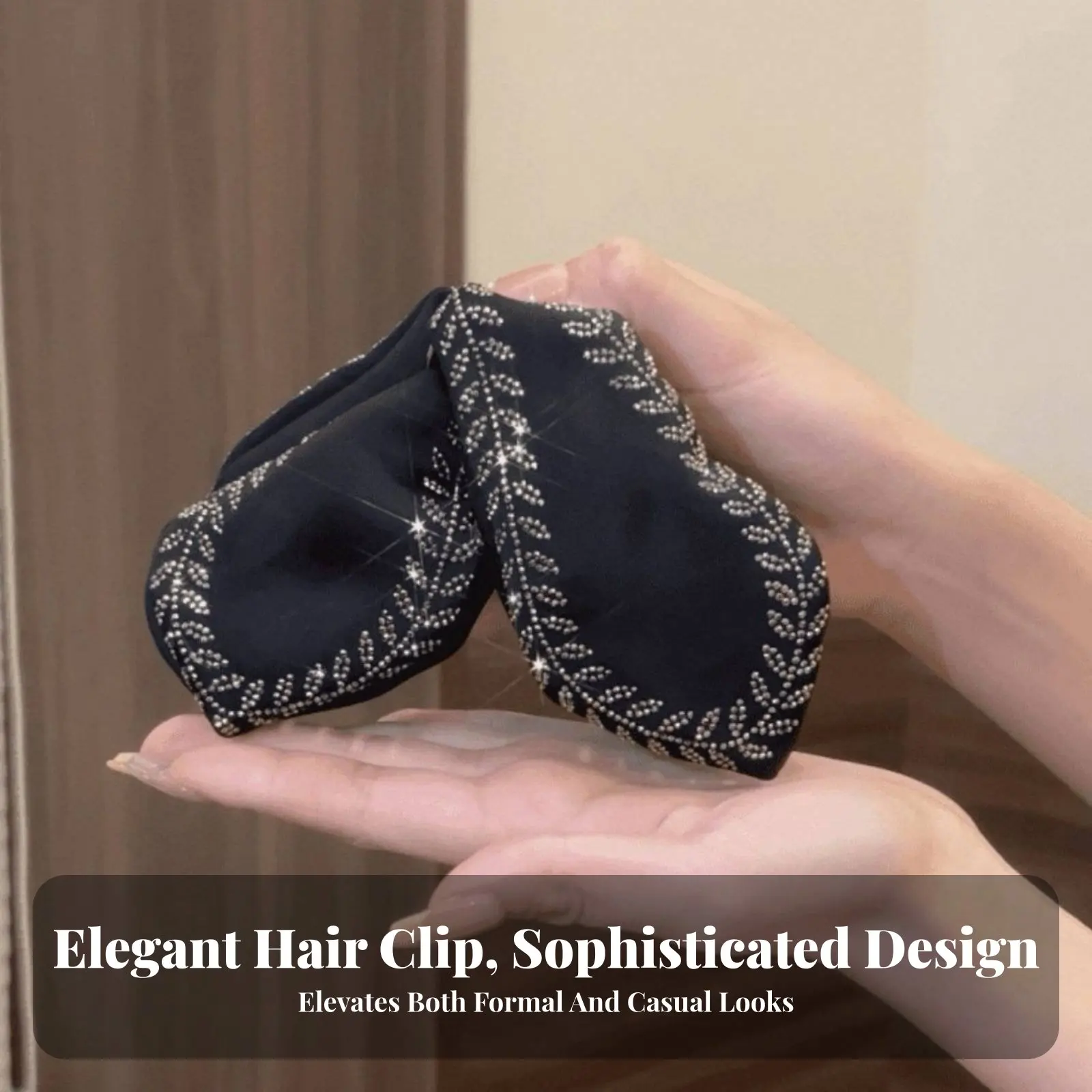 

Crystal Silk-Like Hair Grip Elegant Design Large Decorative Hair Grip Wheat Ear Pattern Jaw Grip Glittering Crystal S
