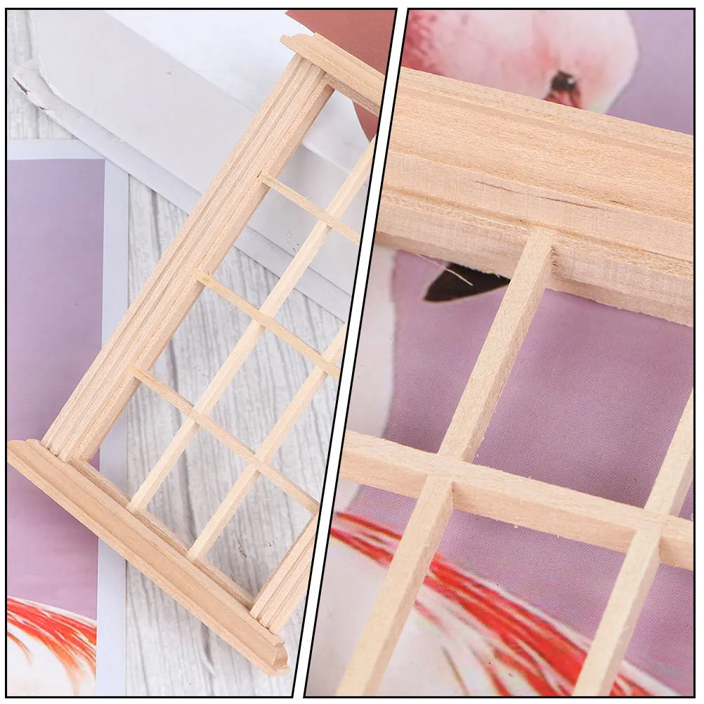 

6Pcs Exquisitely Crafted Wooden Miniature Window Frames for Mini House Decoration Easy to Paint Install Portable Lifelike