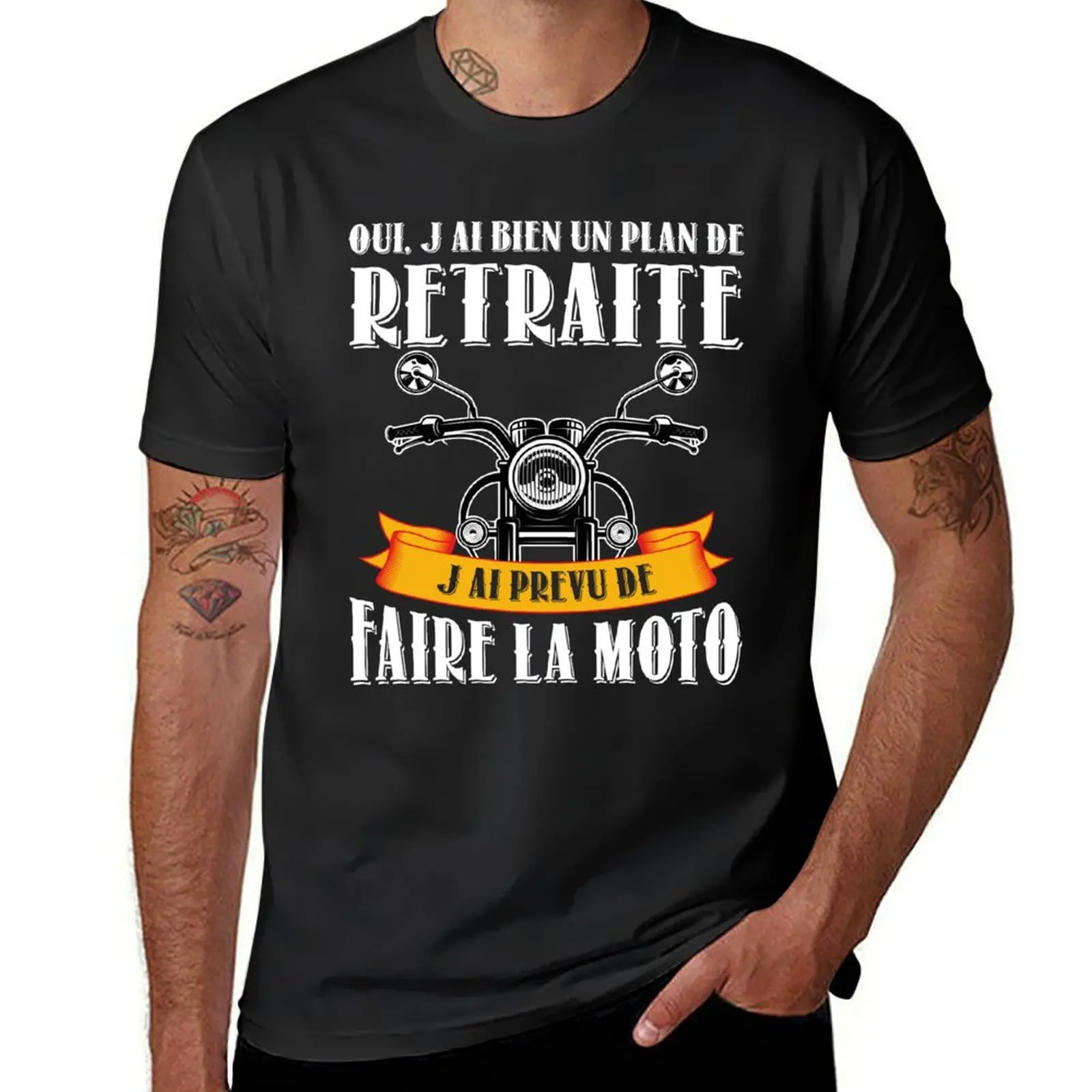 Oui Jai Bie Un Plan De Retraite J ai Prevu De Faire La Moto T-Shirt graphics korean fashion summer top anime clothes for men