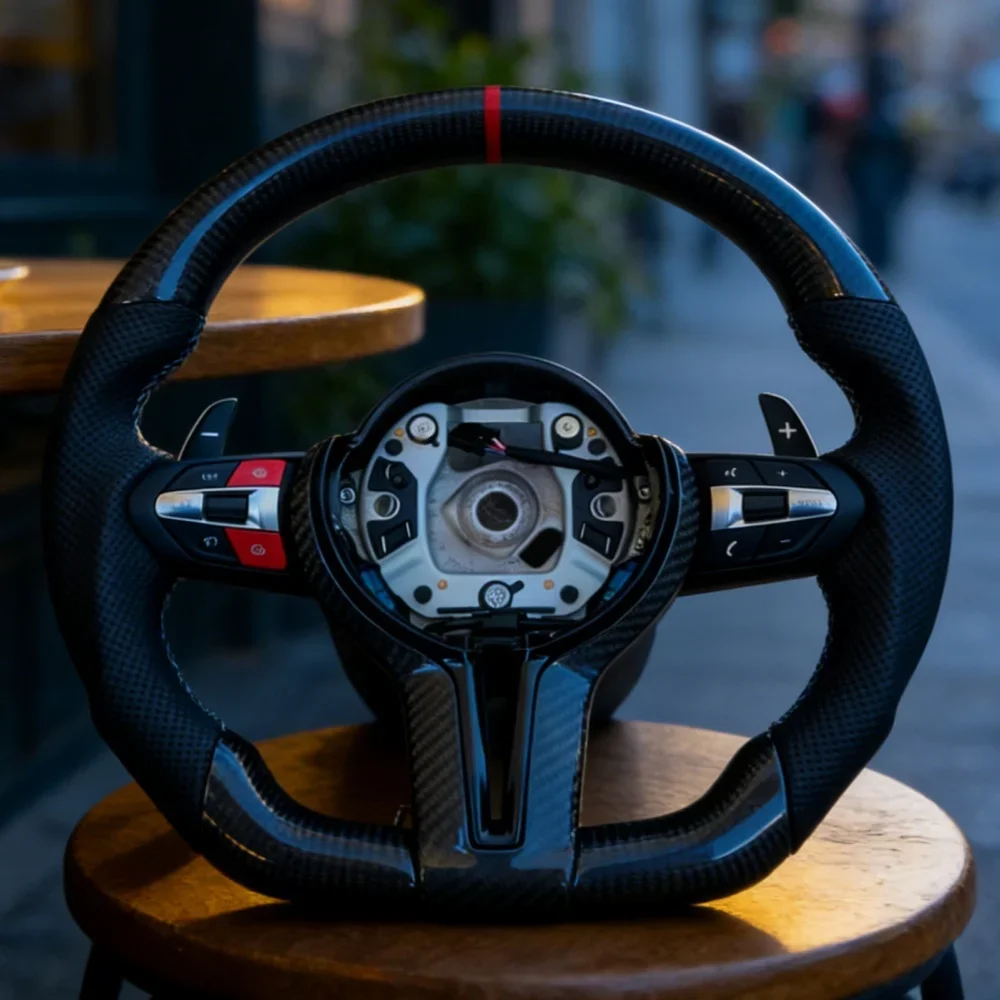 

Modified Steering Wheel F10 F30 F31 F20 F25 F22 F36 F33 F80 F82 F11 F18 F01 F90 M Sport Carbon Fiber Leather For BMW F32