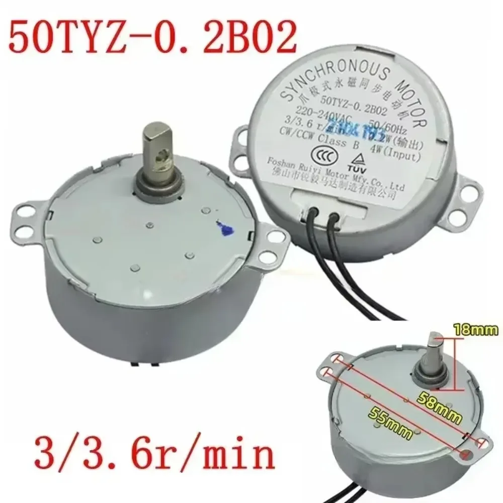 new Synchronous Motor For Air Blower TY-50A TYJ50-8 TYJ50-20-8A3 50TYZ TYJ50-8A7  Electric Oven Microwave Oven Tray Motor parts