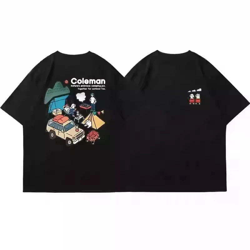

Summer Hot Coleman Fashion Brand Short-sleeved T-shirt Women's 2025 New Outdoor Camping Short-sleeved Casual Loose