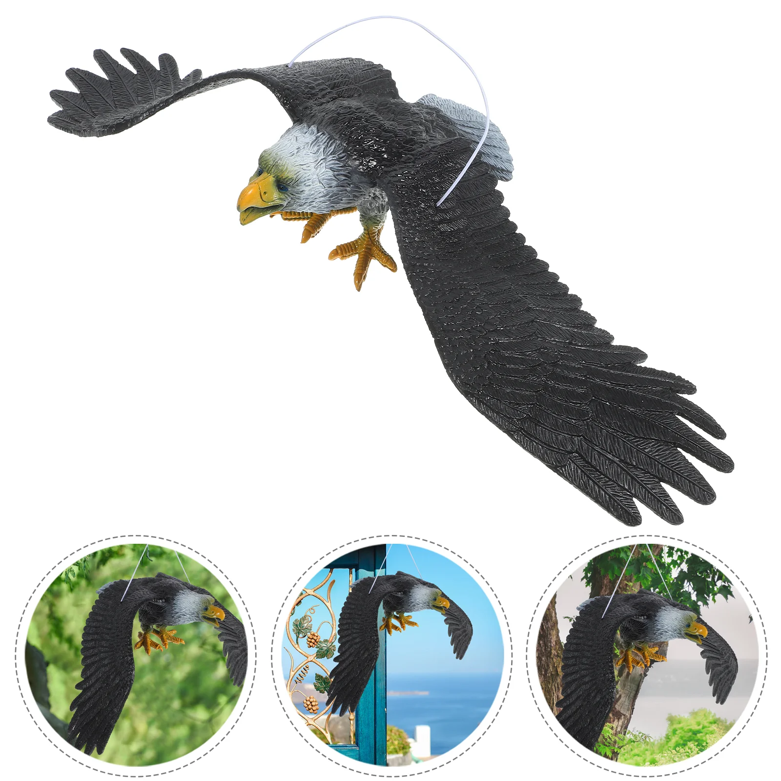 Hanging Bird Plastic Eagle Ornament Outdoor Eagle Decor Hanging Bird eagle decoys to eagle to frighten birds