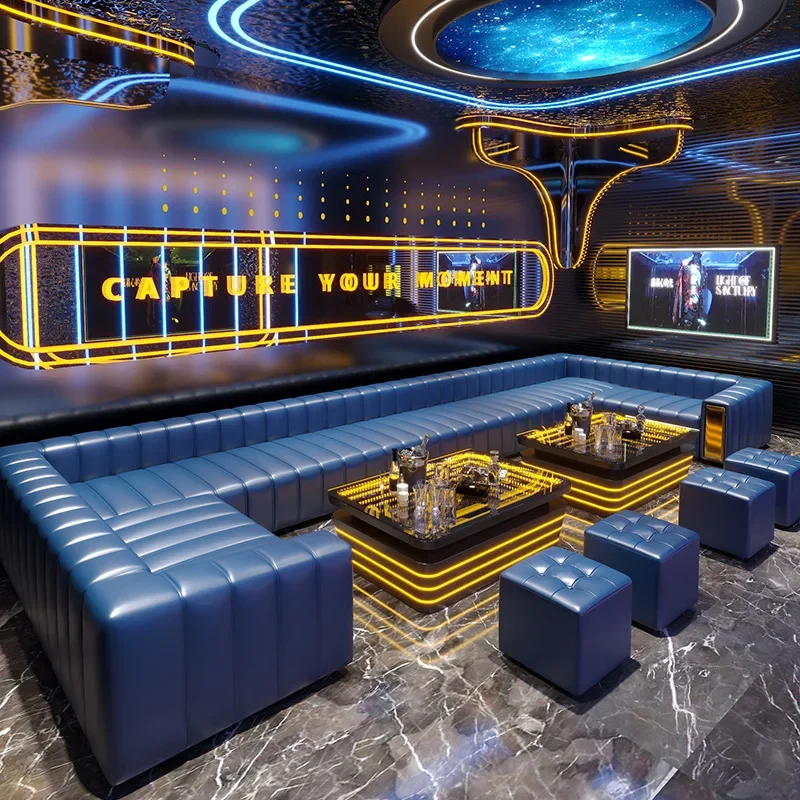 Nightclub ktv box sofa business party room karaoke club bar UL type card seat coffee table combination