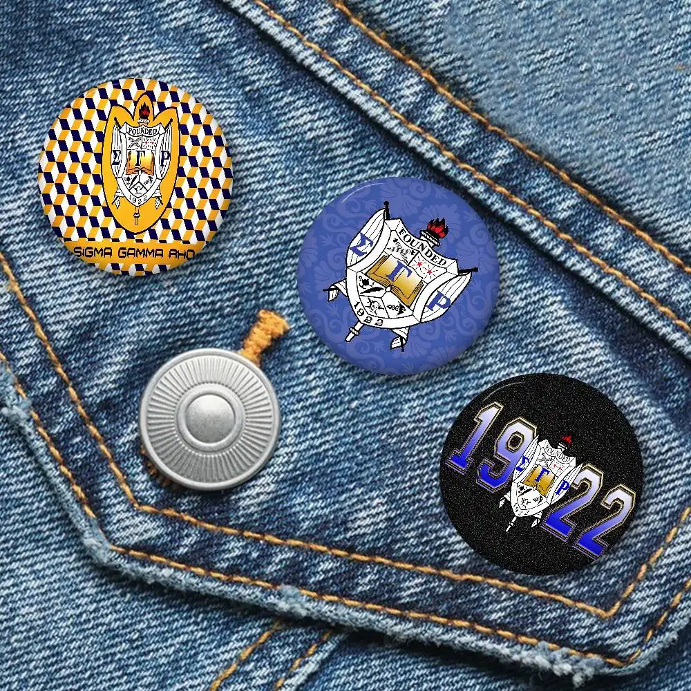 Sigma Gamma Rho LOGO Soft Button Pin Bright Printed Icon Gift For Friends Badge Collar Brooch Lapel Pin Metal
