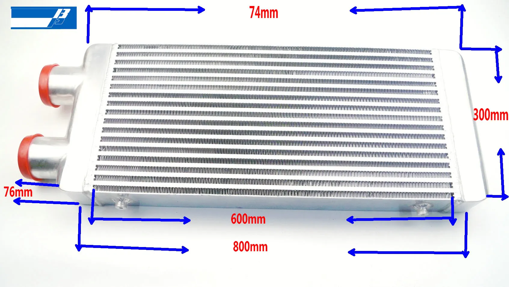 Universal 600x300x76mm Aluminum Front Mount Intercooler Bar Plate Design 3 Inch