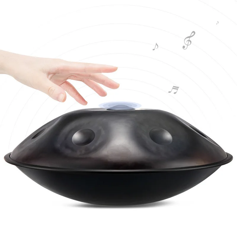 Hluru Handpan 440HZ Pantam Drum 9 Notes D Minor 22 Inch Glucophone Nitriding Hand pan Drum Yoga Meditation Drum Musical