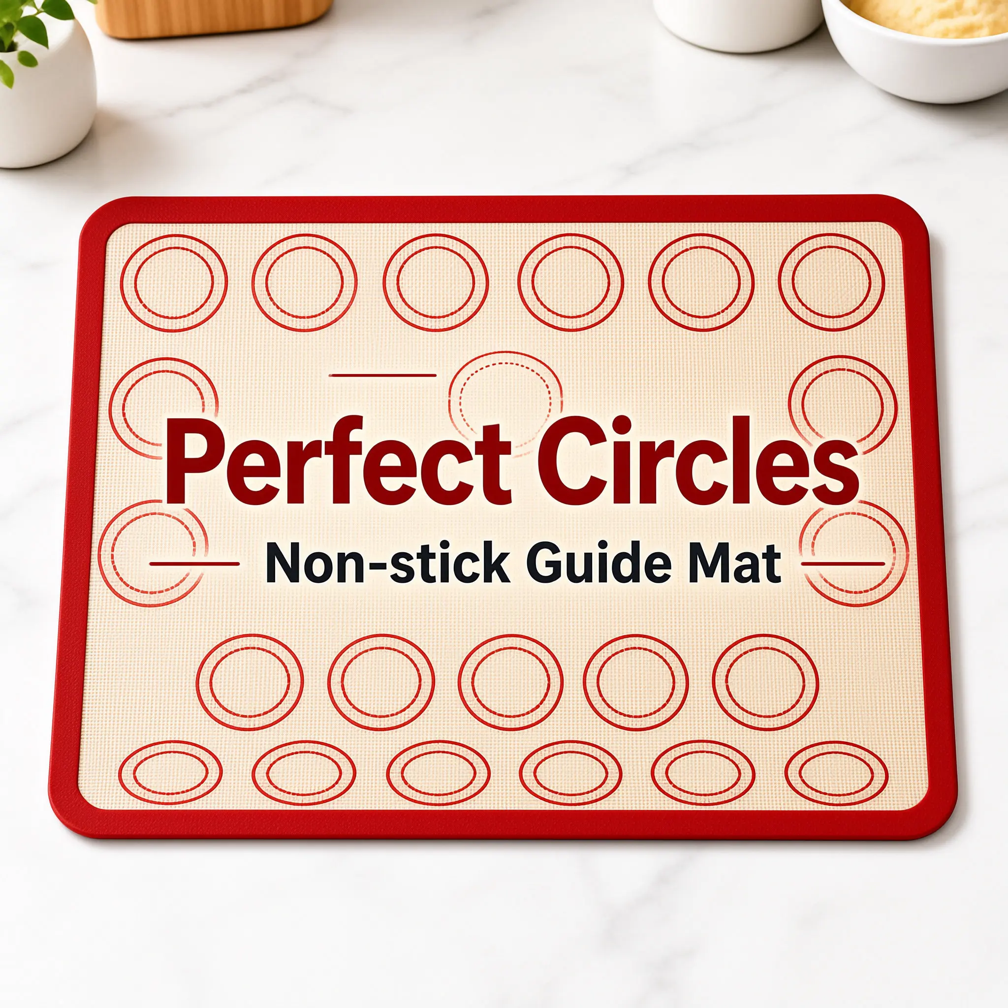 Reusable Silicone Baking Mat 0.7mm Thin Non-Stick, Heat-Resistant Oven Liner for Macarons, Cookies, Candy & Chocolate
