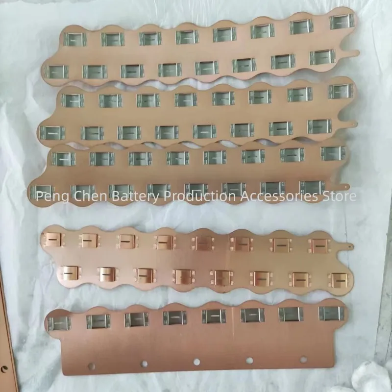 20S7P Custom High Current 21700 Copper Busbar 26650 Battery Terminal Busbar Spacing 21.4mm 0.3mm Copper-nickel Composite Strip