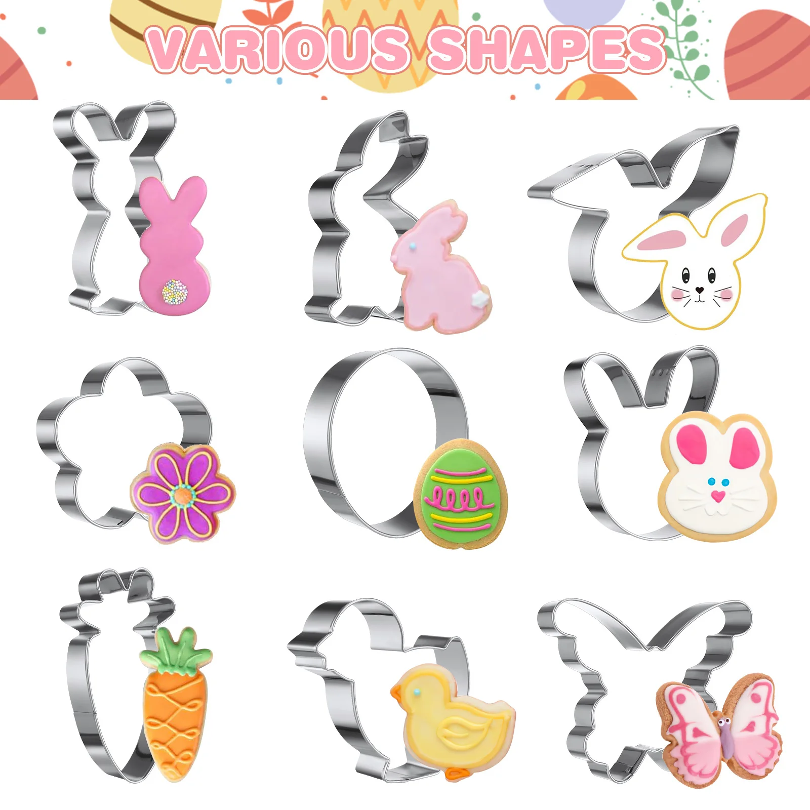 

1Set Cookie Cutters Variety Shape Metal Molds Versatile Use for Baking Crafting Cookie Cutters Biscuit Mold