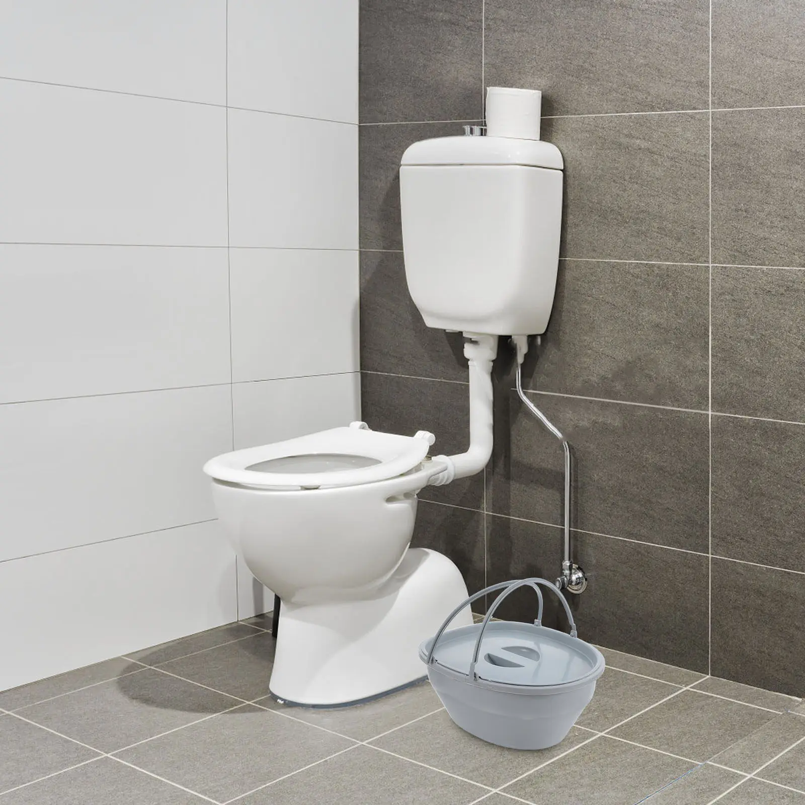 Portable Toilet Seat for Elderly Removable Mobile Commode Inner Liner Comfortable Stable Design Ideal for Bedroom Living Room