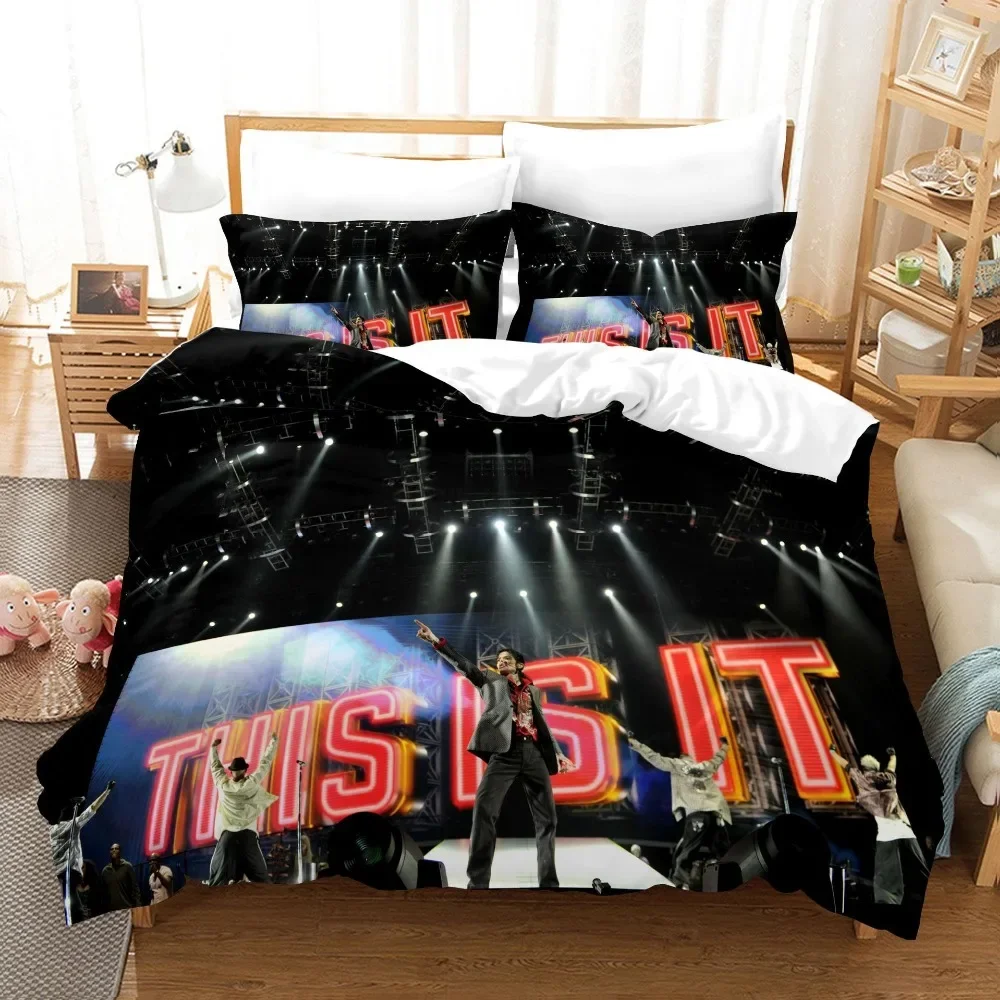 3D-gedrucktes Michael Jackson Bettwäsche-Set, Bettbezüge, Kissenbezüge, Tröster, Bettwäsche-Set, Bettwäsche, Textil, Zuhause, Königin, König, Einzelbett – Detail 6
