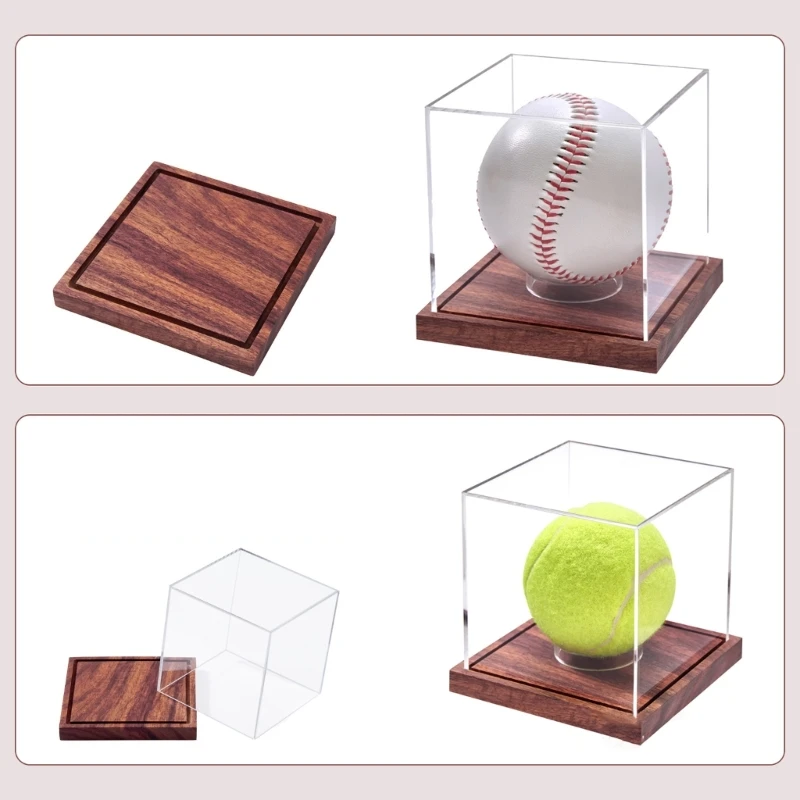 

Transparents Cubes Baseball Holder Autograph Clear Baseball Display Stand Box