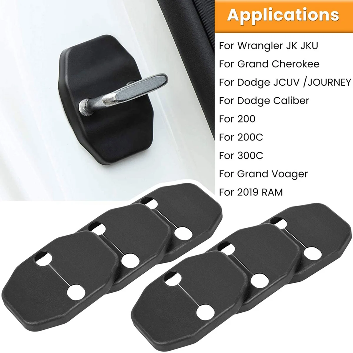 

Чехлы на дверные замки, защитная накладка для Jeep Wrangler JK 2011-2017 Grand Cherokee для Dodge Chrysler-T61C