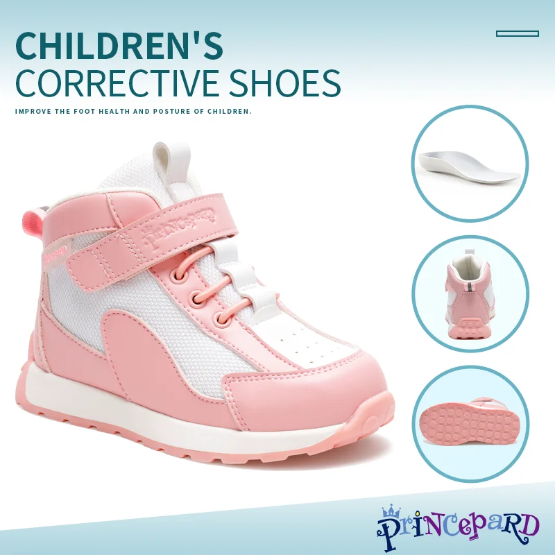 Princepard Kids Orthopedic Shoes, Arch Support Corrective Sneakers for Girls and Boys Correct Flat Feet and Tiptoe Walking