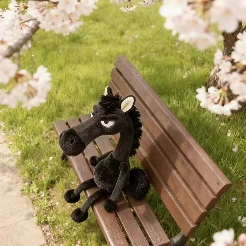 

Милый мультяшный брелок с высокой холодной тягой, черная лошадь, стиль мастерства, наполнение пони, имитация черной лошади, подвеска, украшение