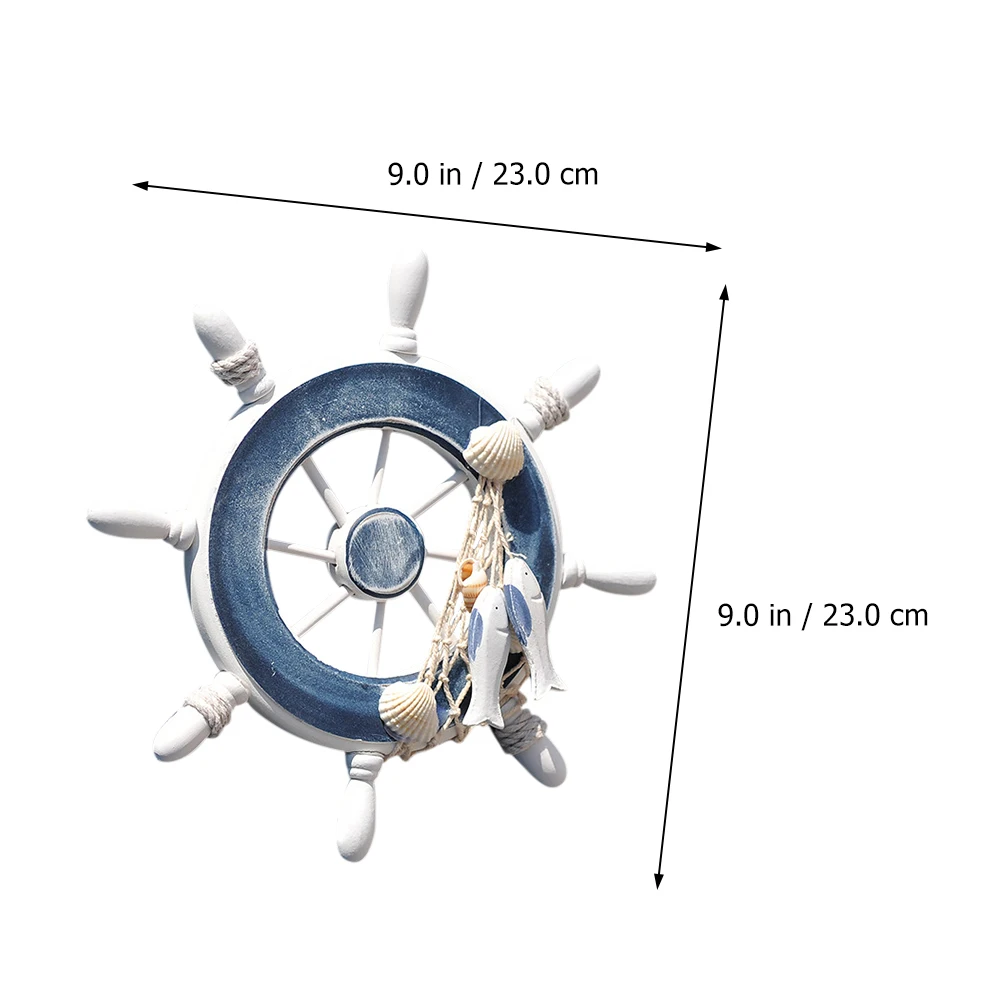 

Wooden Steering Wheel Decor Mediterranean Style Wall Hanging For Home Bar Cafe Marine Theme Adornment Ship Wheel Wall Art