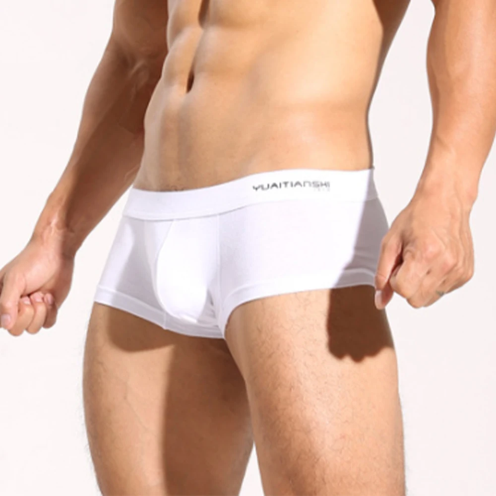 Men Modal Soft Elastic Breathable Shorts Solid Bulge Pouch Underpants Breathable Seamless 3D Pouch Underwear Panties A50