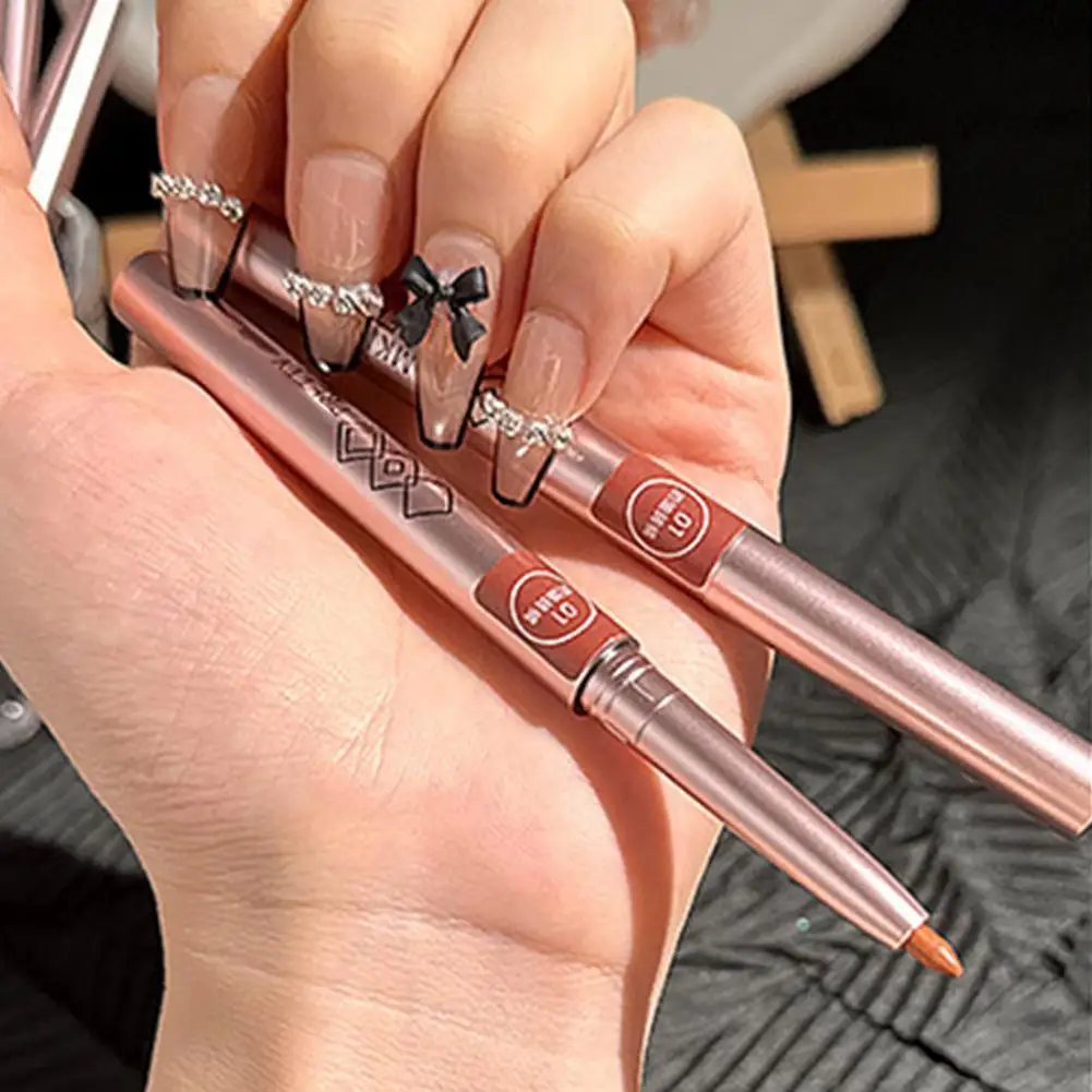 Rotar lipliner à prova dwaterproof água duradoura hidratante fosco forro batom lábio encantador caneta lápis linha contorno cosméticos y8j2