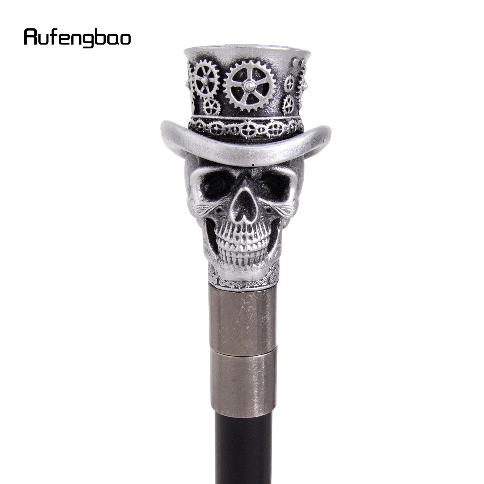 White Hat Gearwheel‌ Skull  Walking Cane Fashion Cane Decorative Cane Halloween for Cosplay Parties, for Cosplay & Party 94cm view 4