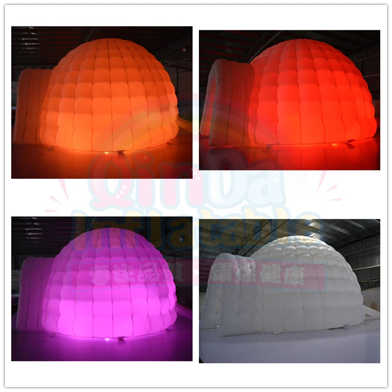 LED Lighted Inflatable Igloo Outdoor Kids Inflatable Igloo Playhouse Led Inflatable Igloo Tent For Rental